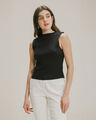 Crop Top Cuello Barco,NEGRO